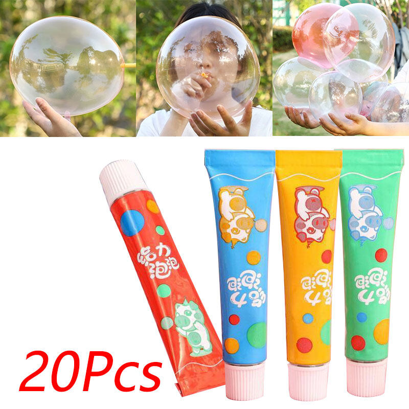 【High Quality+ In Stock】Safe Magic Bubble Glue Toy Blowing Colorful Bubble Ball Plastic Balloon Space Balloon Safe Practical Jokes Kids Toy Won't Burst