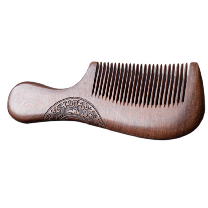 Unisex Sandalwood Comb Women Men Home Travel Wood Anti-Static Fine-Tooth Comb Wooden Handles Hair Comb