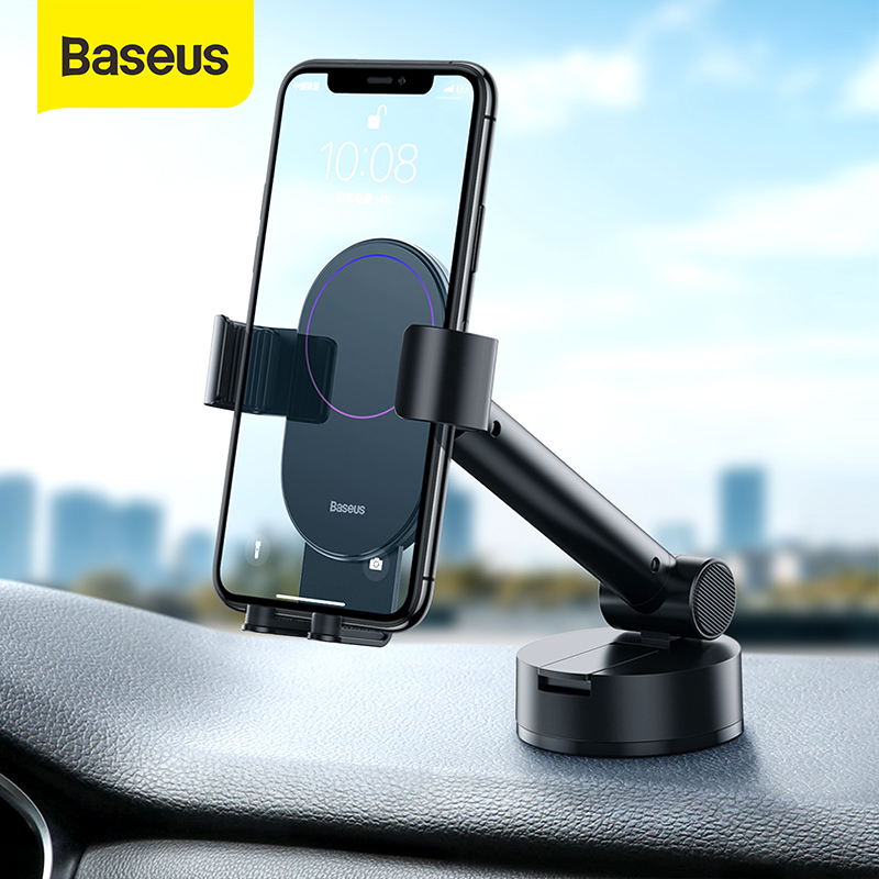 Baseus Gravity Car Phone Holder with Suction Base Retractable Adjustable For 4.7-6.5 inch iphone Auto Car Phone Stand Mount iphone 11 11 Pro Samsung S20 S10 Xiaomi HuaWei