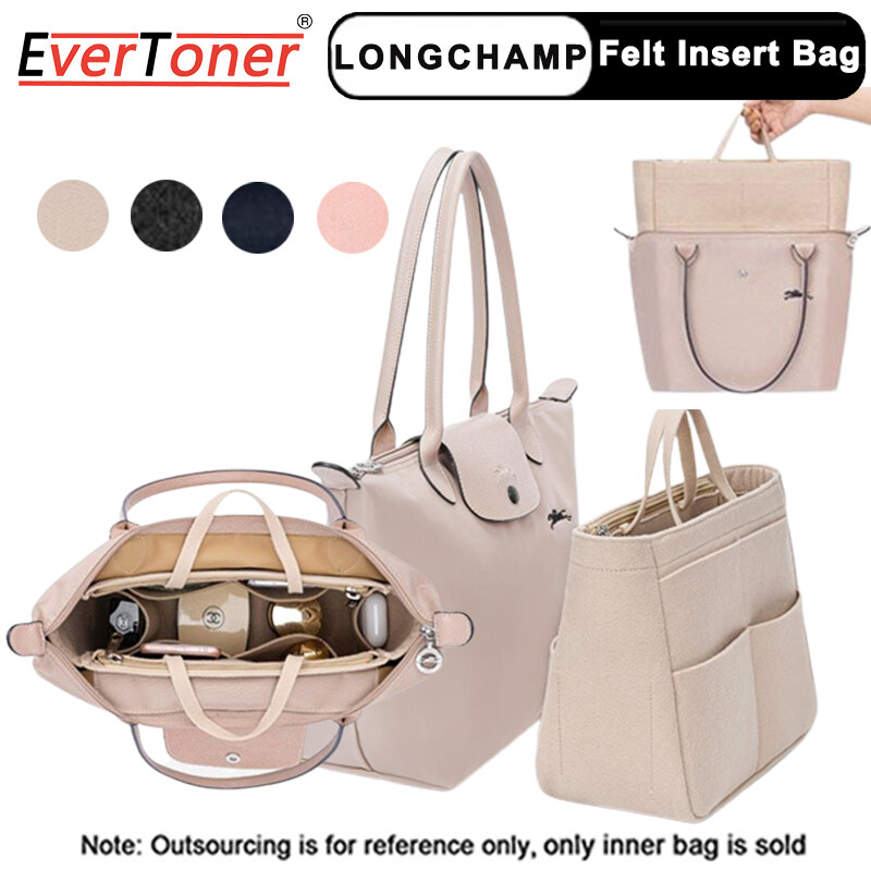 EverToner Insert Bag For Longchamp Women Makeup Organizer Felt Inner Bag liner Travel Organizer Portable Cosmetic Bag Shaper
