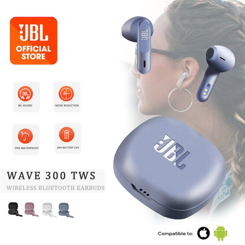 For JBLˉWave 300 TWS True Wireless In-Ear Bluetooth Headphones - Wireless Earbuds with Charging Case and Integrated Microphone