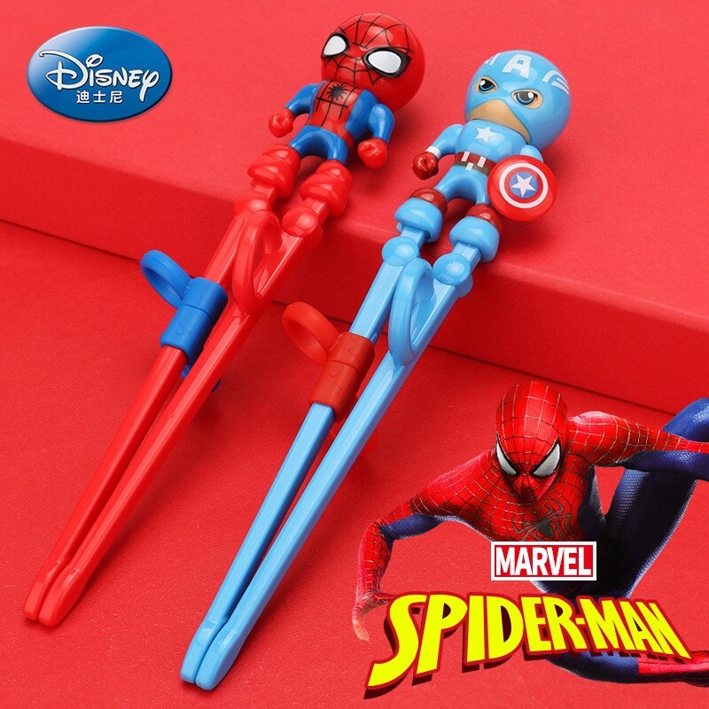 3D Children Cute Superhero Spider Learning Training Education Chopstick Kitchen tableware set Supplies