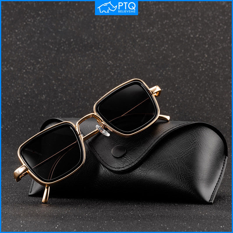 PTQ Square Sunglasses Men Retro Metal Trend Sun Glasses Steampunk Sunglasses Ladies Eyewear UV400