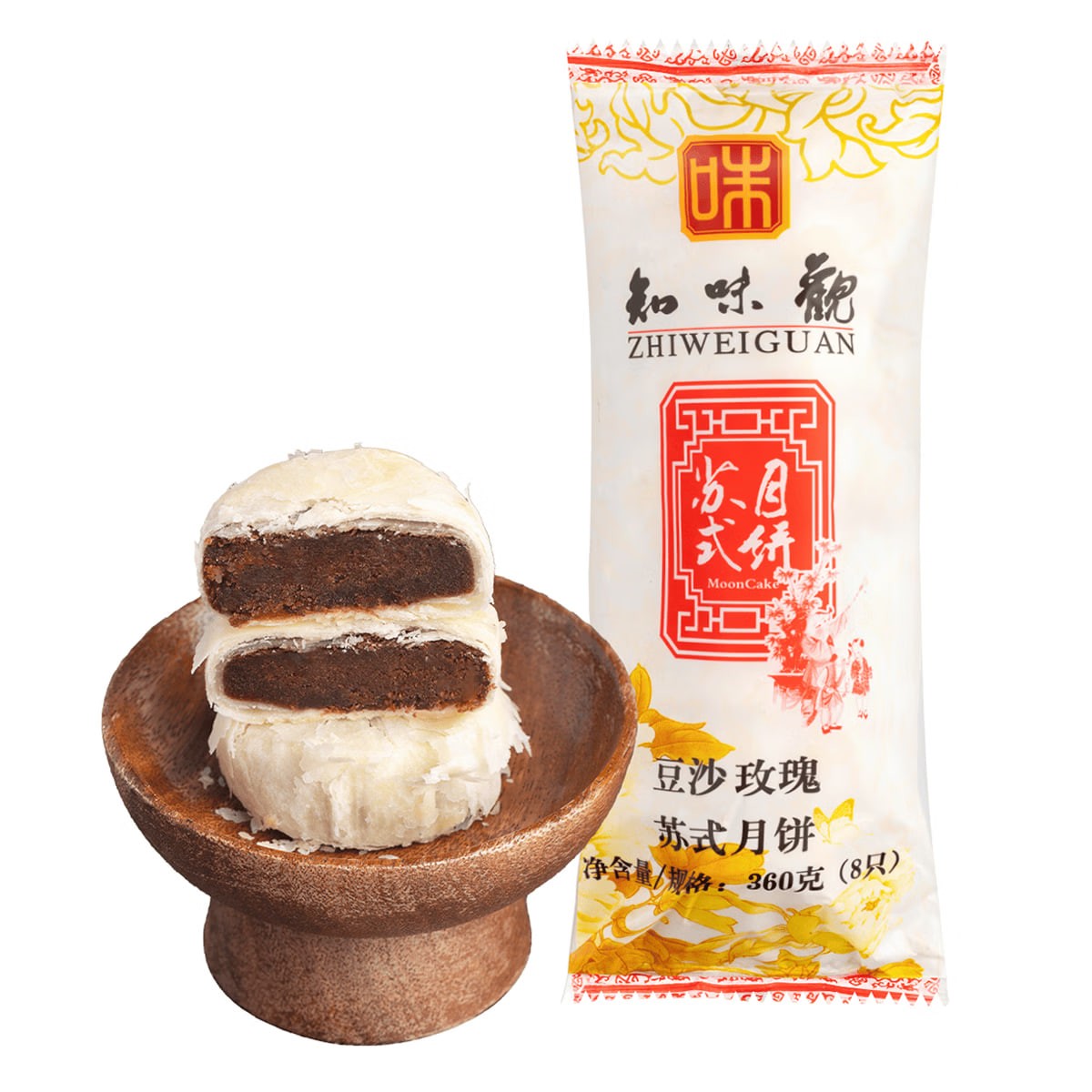 Rose Red Bean Paste Suzhou-style Mooncake